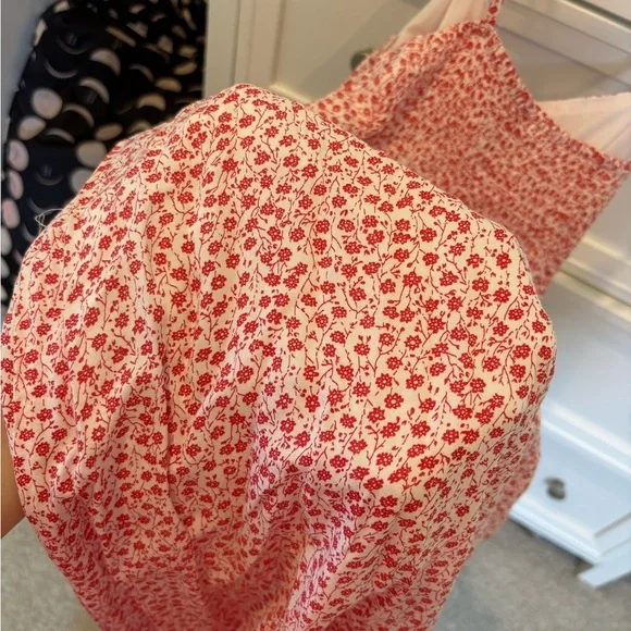 Red and White Floral Summer Midi Dress - Picture 8 of 8